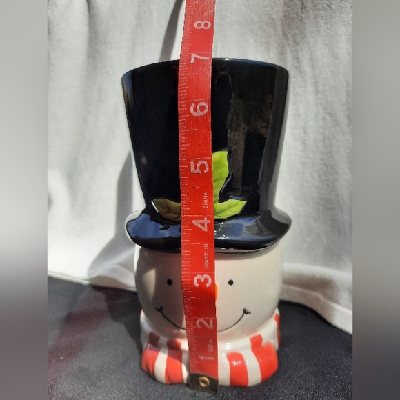 Ceramic Snowman Hat Container NWT - Picture 7 of 8